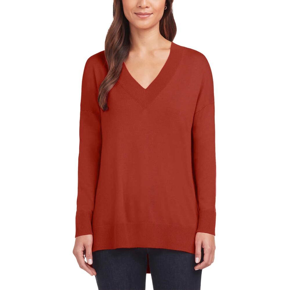 NWT Matty M Women's V-Neck Lightweight Knit Tunic Length Sweater